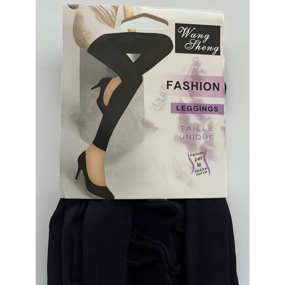 Wang Sheng Women’s Black Ripped Fashion Leggings One Size